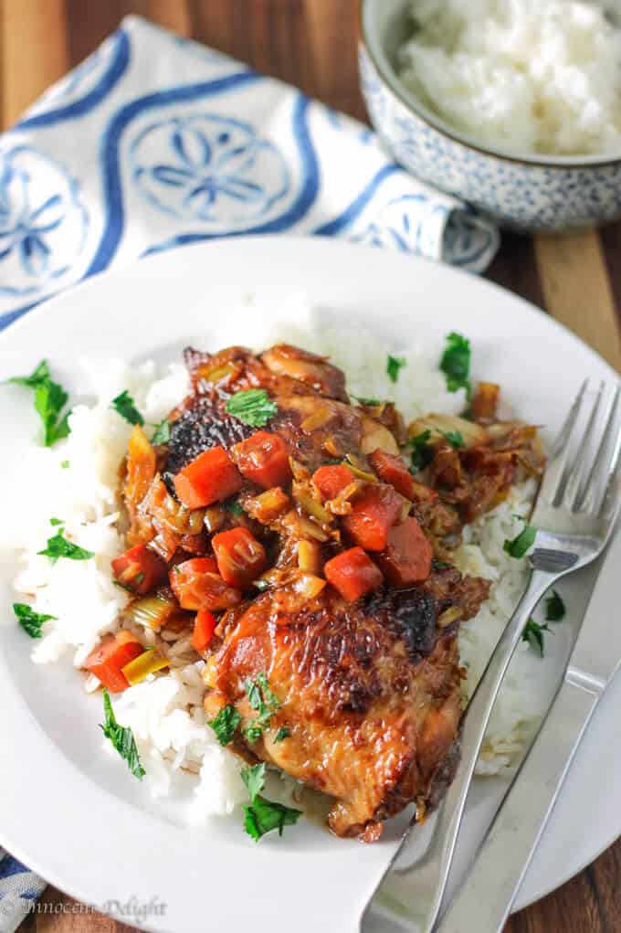 braised chicken with carrots and leeks Braised chicken with carrots and leaks