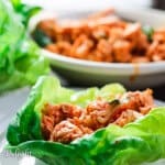 Buffalo Turkey Lettuce Wraps with Carrots Celery Slaw