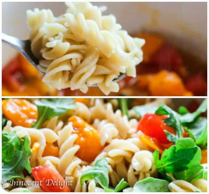 Quinoa pasta with No-cook tomato sauce