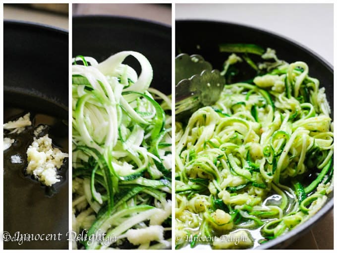 Garlic lemon zucchini noodles