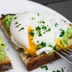 smashed avocado with poached egg toast
