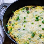 Mushroom Scallion Frittata with Parmesan Cheese
