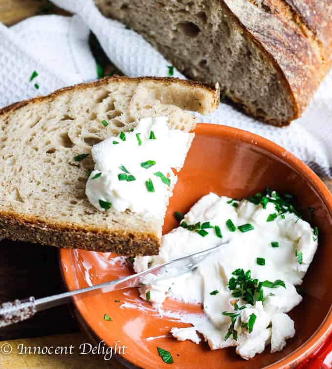 Two Ingredients Spreadable Goat Cheese