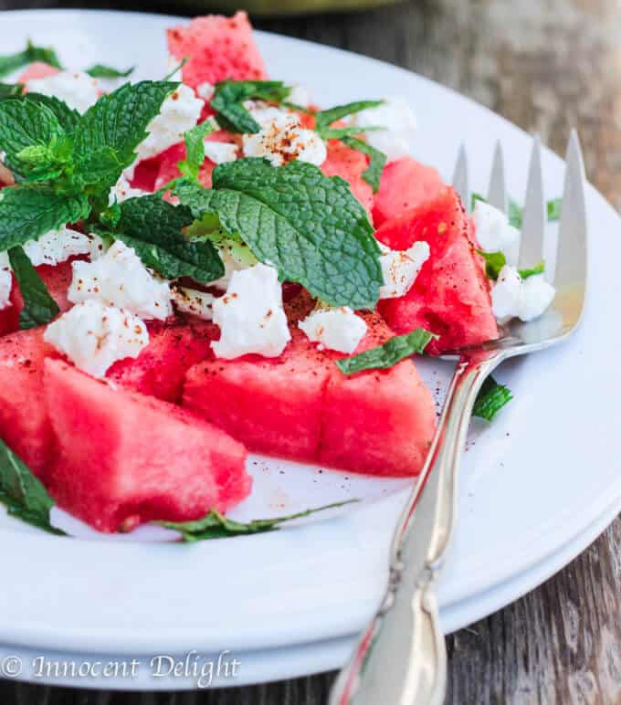 Watermelon Feta and Mint Salad