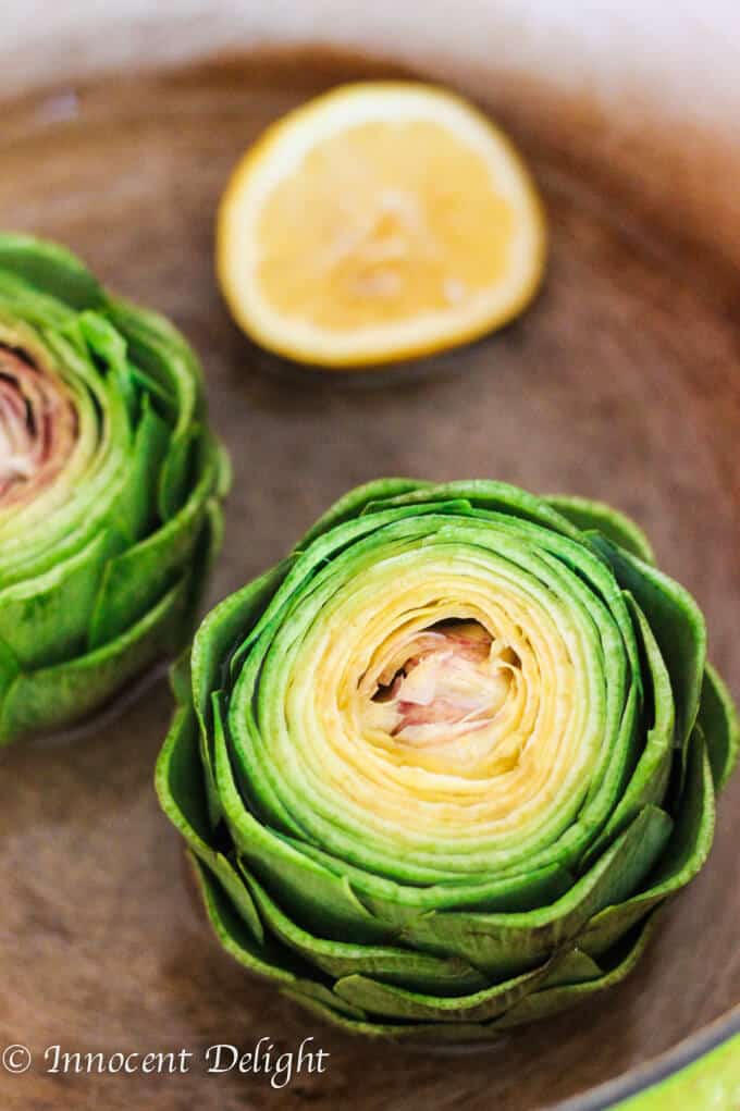 Perfectly trimmed and steamed Artichokes
