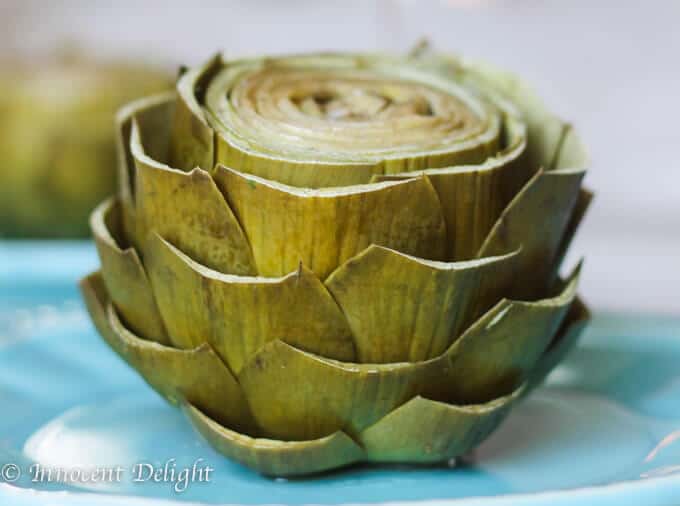Perfectly trimmed and steamed artichokes