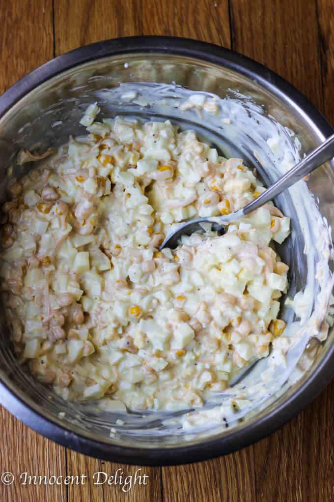 Unique Egg Salad with Corn, Cheese and Smoked Paprika
