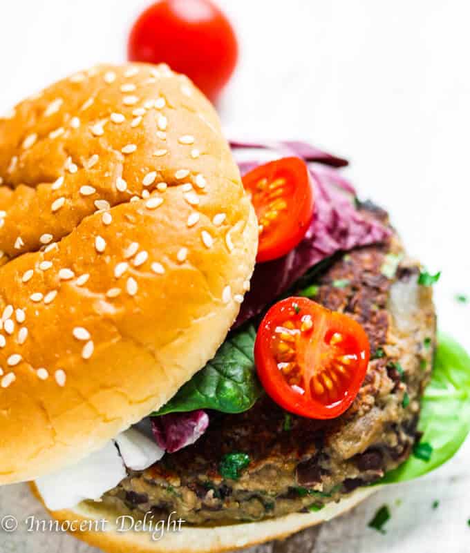 Mushroom Black Bean Veggie Burger