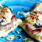 Easy Crepes Eggs Benedict Recipe - super easy twist on this classic American breakfast. Next time you feel like Eggs Benedict, try to pair them with classic French crepes. We couldn't get enough.