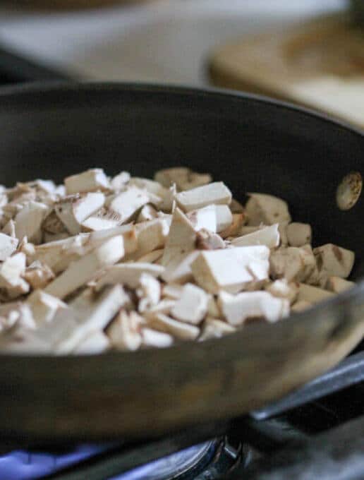 Open Face Mushroom and Cheese Sandwich - famous Polish street food called Zapiekanka or Zapiekanki in plural. You can find them on every corner in Poland.