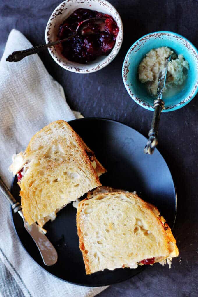 Leftover Turkey Sandwich - ultimate Thanksgiving perfect bite 