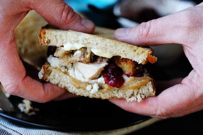 Leftover Turkey Sandwich - ultimate Thanksgiving perfect bite 