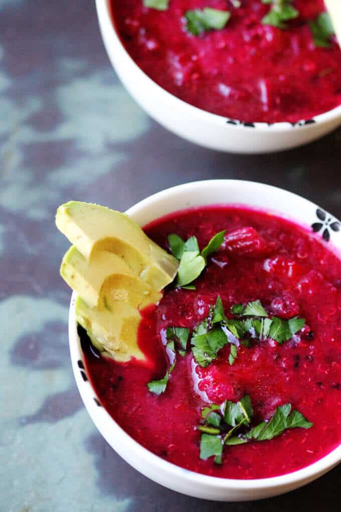 Beets Quinoa Avocado Soup - Powerhouse of nutrients
