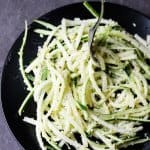 Cacio e Pepe Zucchini Noodles recipe is a perfect combination of one of the most famous Italian pastas with a healthy spiralized vegetable. It requires no cooking and can be served as main or side dish.