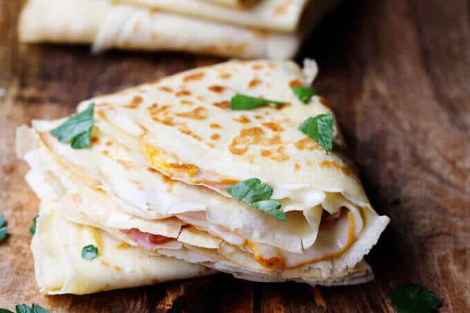 French ham and cheese crepe