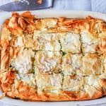 Kolokithopita, or Greek Zucchini Pie, is a perfect comfort food for the end of the Summer. The dish is a simple combination of zucchini, onions, herbs, eggs & feta, wrapped in a flaky phyllo dough, which makes for an awesome, light vegetarian meal.