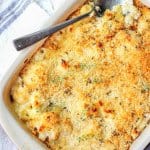 Cauliflower Pasta Bake with Brie and Fontina is like a combination of fancy mac & cheese with veggies! Two dishes at ones.