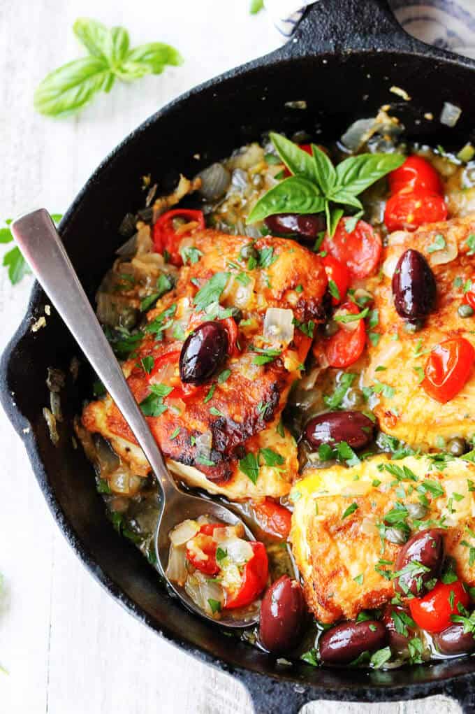 Pan Fried Haddock Mediterranean Style with white wine, cherry tomatoes, kalamata olives and tangy capers is very easy but very flavorful dish that can be ready in 20 minutes