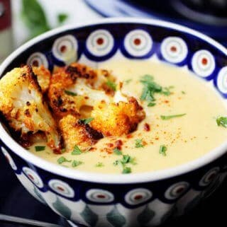 Roasted Cauliflower Soup with Smoked Paprika & Coconut Milk is a very flavorful and comforting soup. Spanish smoked paprika adds a little spice while coconut milk smooths it down to create a perfect balance.