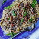Wild Mushroom Risotto with Bacon and Leeks is exceptionally flavorful and delicious. Every bite brings a combination of different flavors and textures.