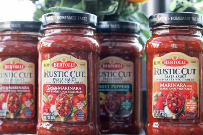 Skillet Pepperoni Pizza Sloppy Joes are a very easy dish with ground turkey, Bertolli Rustic Cut Marinara Sauce, peperoni and mozzarella cheese. It can be served on a bun or over pasta or polenta #Ad #ReachforRustic