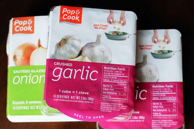 Frozen garlic, onion packets