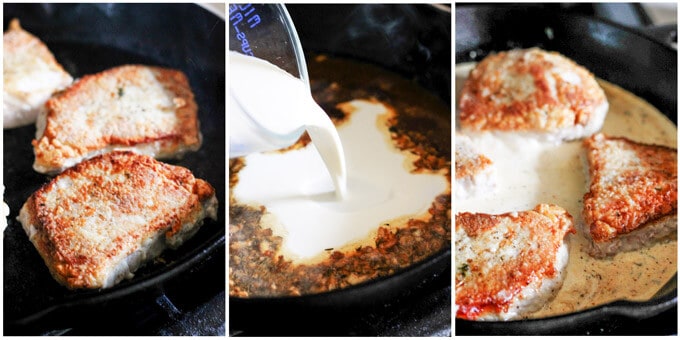 steps how to make pork chops in creamy white wine sauce