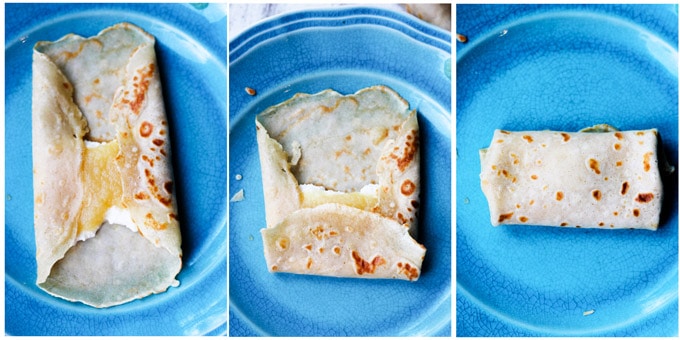 Folding crepes burrito style