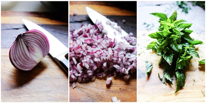 Greek zucchini fritters process shots