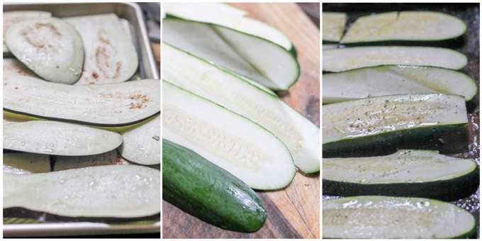 Vegetarian moussaka (cut up vegetables)