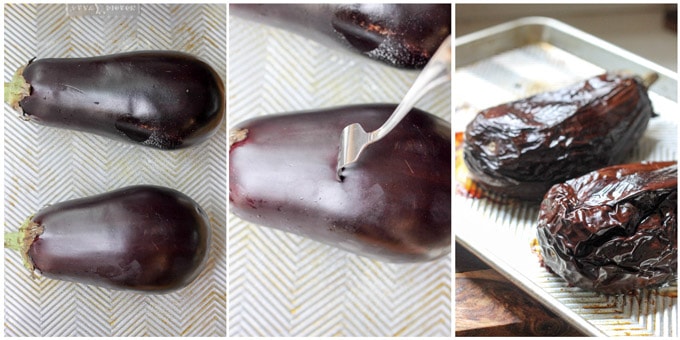 Melitzanosalata is a Greek Eggplant Dip that's made from roasted or charred eggplants, garlic, onions, olive oil, lemon juice, and parsley. It has a chunky consistency and is usually served as a mezze (appetizer) with either a pita or crusty bread. If you're looking for full emersion, you can top it with some Kalamata olives for an extra punch of flavor. Step by step process of making melizanosalata