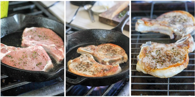 steps to make pork chops in a skillet