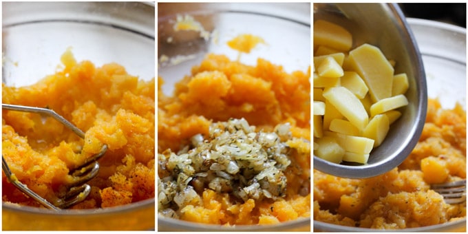 Process of making squash gratin