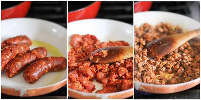 Steps to make sausage for pasta alla vodka