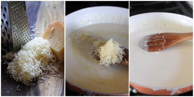 Process shots of making baked rigatoni pasta