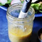 French Salad Dressing in Mason jar with spoon