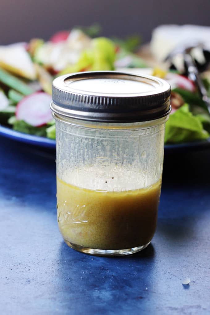 French salad dressing in a jar