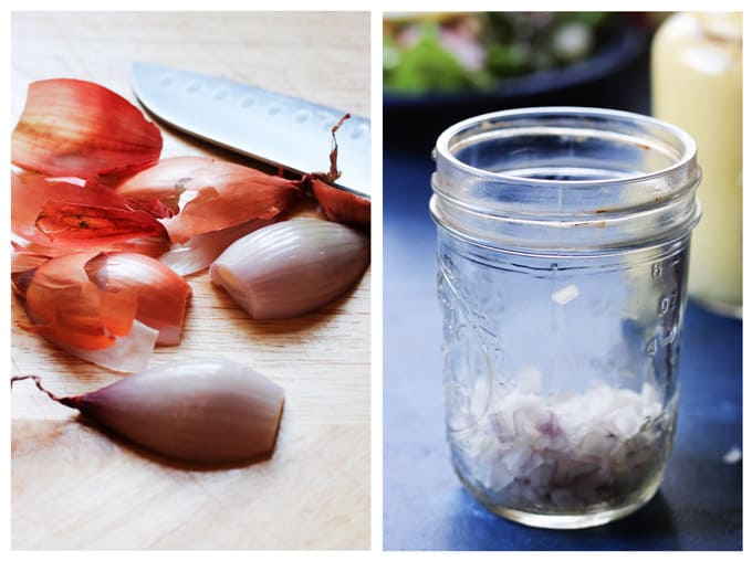 Process shots of making French vinaigrette 