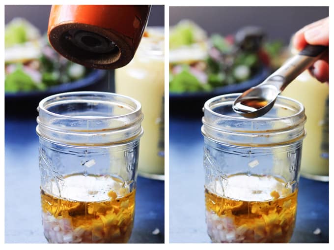 French salad dressing process shots