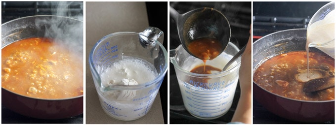 Making chicken paprikash