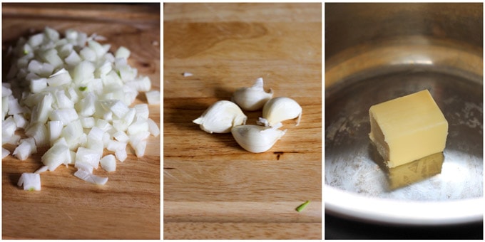 Process shots of making Hungarian goulash