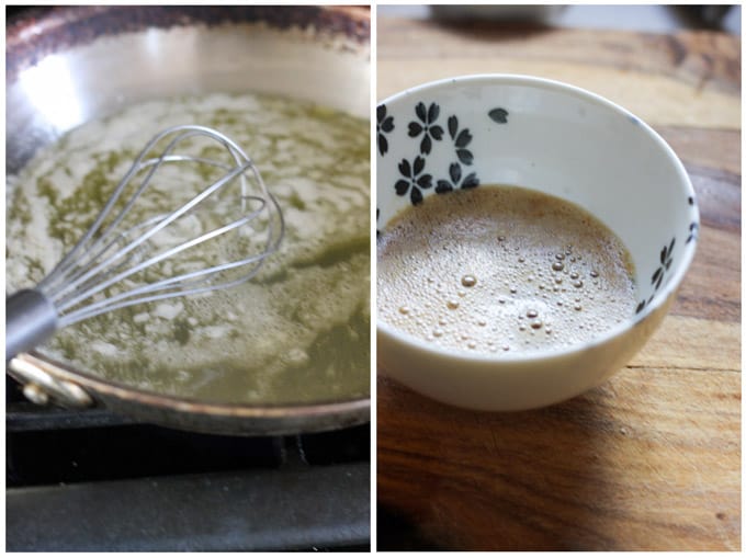 Making Meuniere sauce process shots