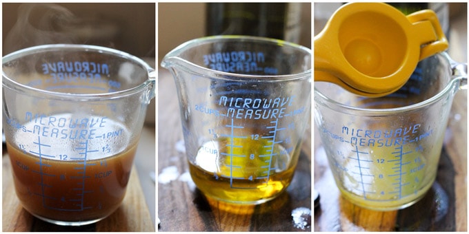 Process shots of making Greek Roasted Lemon Potatoes