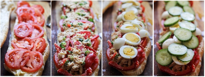 Pan Bagnat assembling process shots