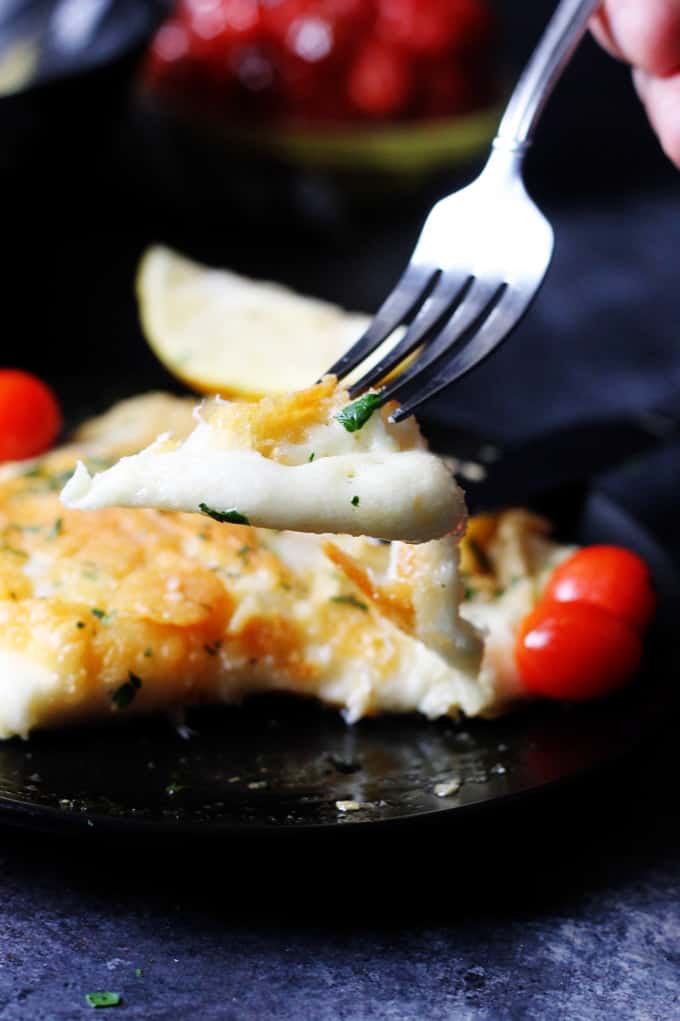 Greek Fried Cheese Saganaki on a fork