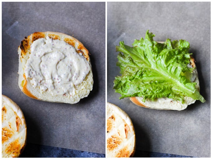 Assembling turkey burgers - process shots
