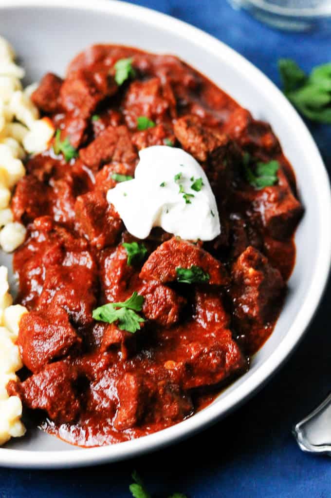 Hungarian stew on a plate