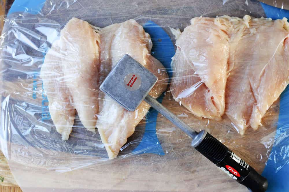 Pounding chicken cutlets 