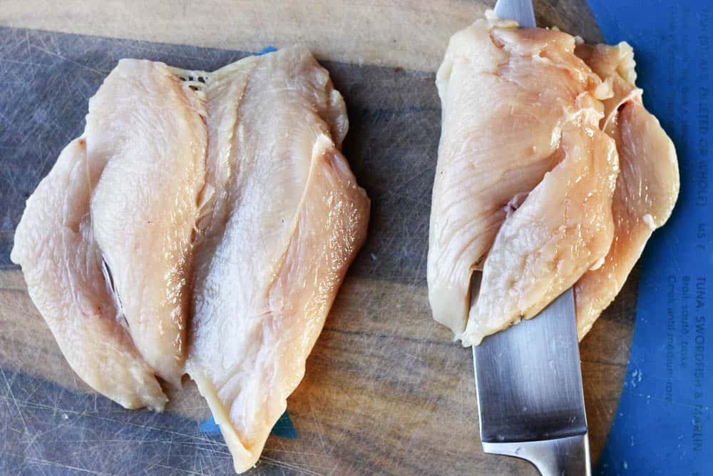 Butterflying chicken cutlets