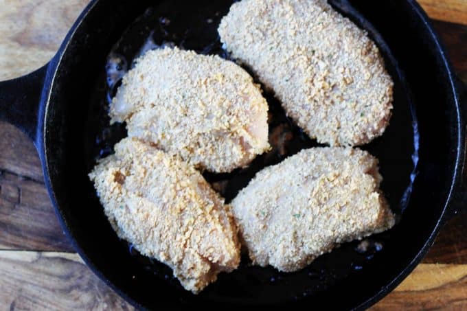 Frying chicken kiev